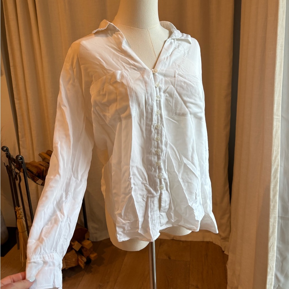 White Button-Up Women's Top